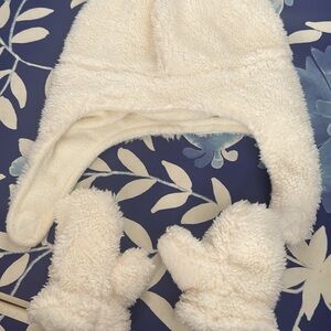 Carter's Cream Fleece Hat and Mittens Set